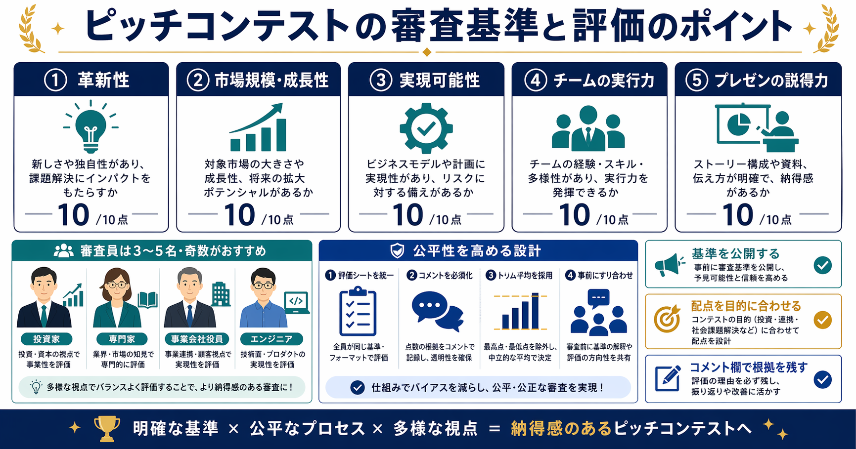 ピッチコンテストの審査基準と評価のポイント