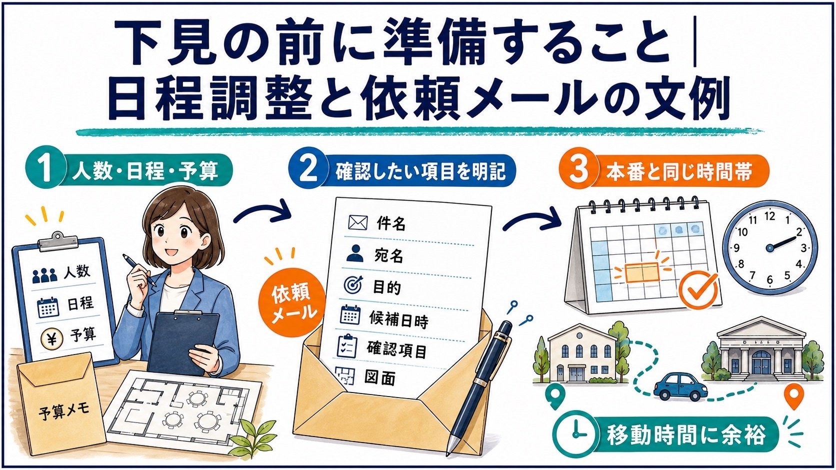 下見の前に準備すること｜日程調整と依頼メールの文例