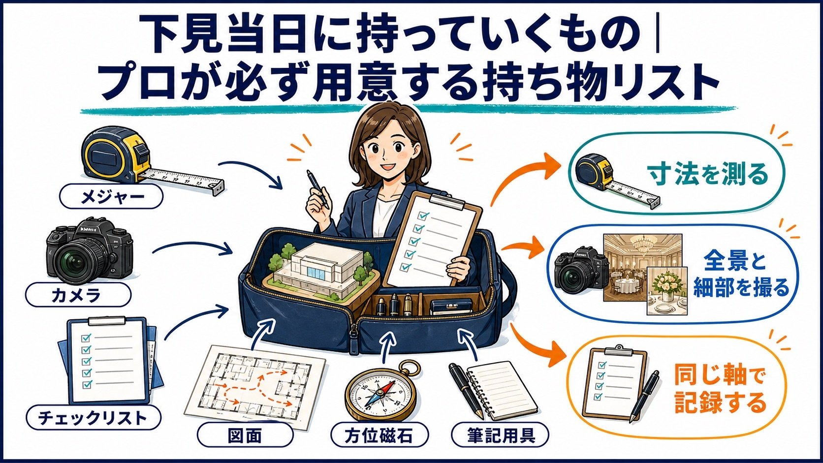 下見当日に持っていくもの｜プロが必ず用意する持ち物リスト