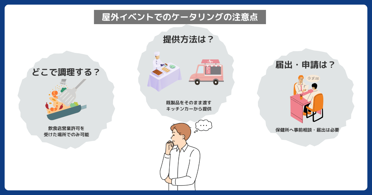 屋外スペースでケータリングを実施する場合の注意点